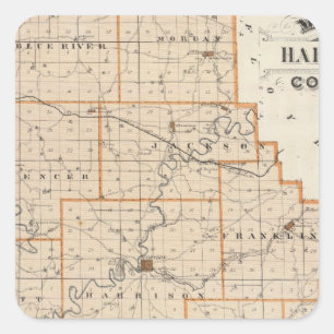 Kaart van Harrison County Vierkante Sticker