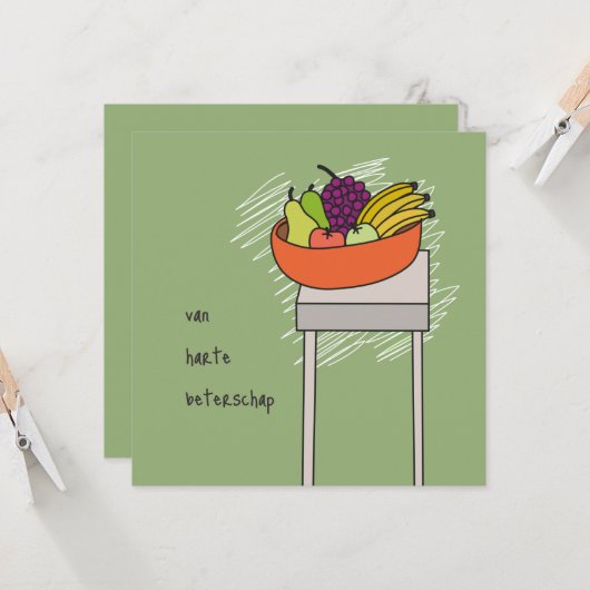 kaart van harte beterschap (Voorkant / Achterkant in situ)