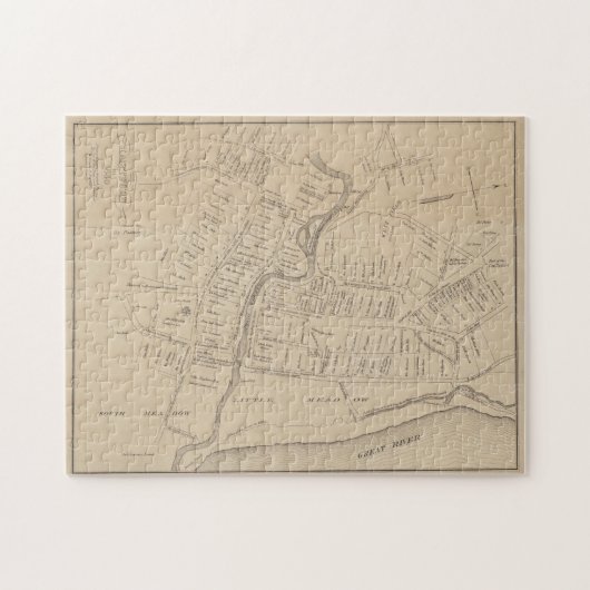  kaart van Hartford CT in 1640 (1890) Legpuzzel (Horizontaal)