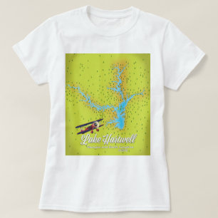 kaart van Hartwell Georgia en South Carolina USA T-shirt
