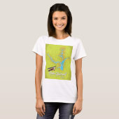 kaart van Hartwell Georgia en South Carolina USA T-shirt (Voorkant volledig)