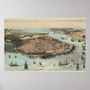 kaart van Havana-Cuba (1851) Poster