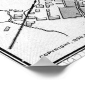  kaart van Havana Cuba (1898) 2 BW Poster (Hoek)