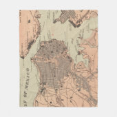  kaart van Havana Cuba (1898) 2 Fleece Deken (Voorkant)