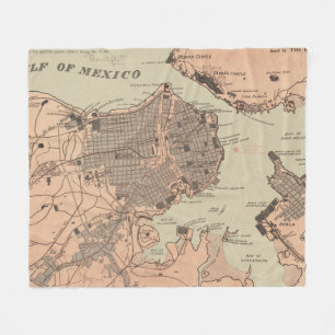  kaart van Havana Cuba (1898) 2 Fleece Deken