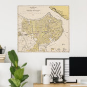 kaart van Havana Cuba (1905) Poster (Thuiskantoor)