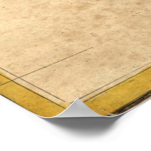  kaart van Hawaï (1837) Poster (Hoek)