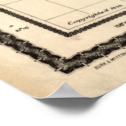  kaart van Hawaï (1893) Poster (Hoek)