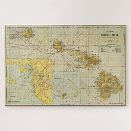  kaart van Hawaï (1901) Legpuzzel (Horizontaal)