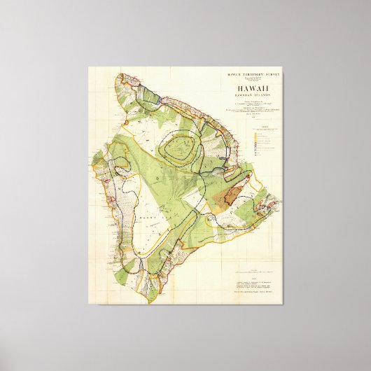  kaart van Hawaï (1906) Canvas Afdruk (Voorkant)