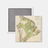  kaart van Hawaï (1906) Magneet (Voorkant / Achterkant)