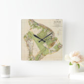  kaart van Hawaï (1906) Vierkante Klok (Huis)