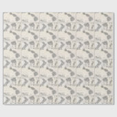  kaart van Hawaï en Nieuw-Zeeland (1855) Cadeaupapier (Vlak)