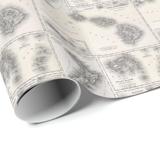  kaart van Hawaï en Nieuw-Zeeland (1855) Cadeaupapier (Rol Hoek)