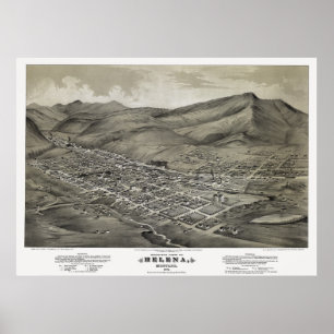 KAART VAN HELENA MONTANA 1875 POSTER