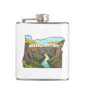 Kaart van Hells Canyon Oregon Heupfles (Voorkant)