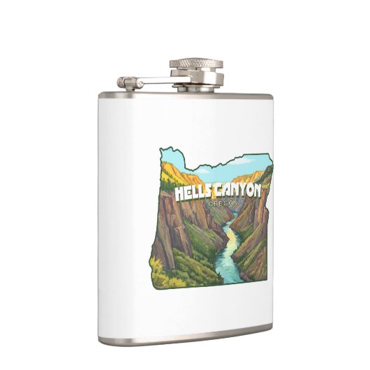 Kaart van Hells Canyon Oregon Heupfles (Rechts)