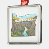 Kaart van Hells Canyon Oregon Metalen Ornament (Links)