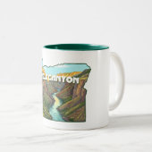 Kaart van Hells Canyon Oregon Tweekleurige Koffiemok (Voorkant rechts)