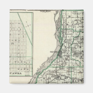 Kaart van Henderson County en Oquawka Magneet