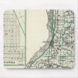 Kaart van Henderson County en Oquawka Muismat
