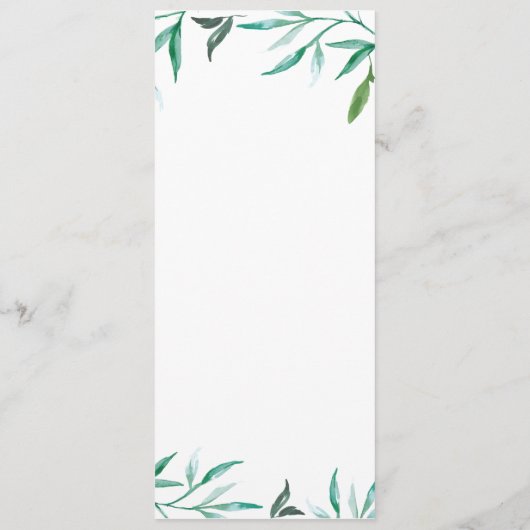 kaart van het 2-zijdige Boho Wedding Menu van de T (Achterkant)