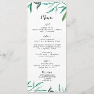 kaart van het 2-zijdige Boho Wedding Menu van de T