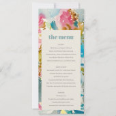 Kaart van het abstract Bold Pink Blue Floral Weddi (Voorkant)
