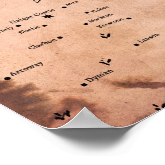 Kaart van het Acktar-Poster Poster (Hoek)