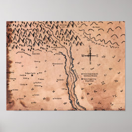 Kaart van het Acktar-Poster Poster