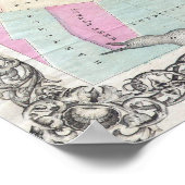 kaart van het Adirondack-gebergte (1867) Poster (Hoek)