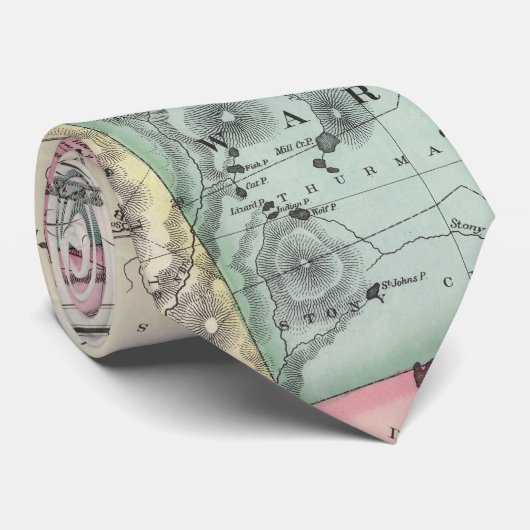 kaart van het Adirondack-gebergte (1879) 2 Stropdas (Opgerold)