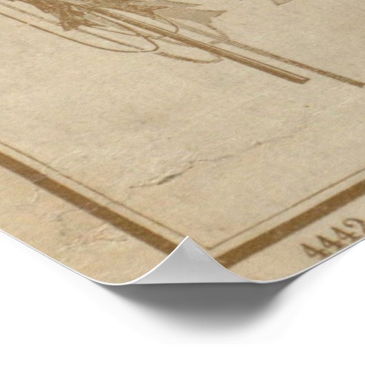 kaart van het Adirondack-gebergte (1880) Poster (Hoek)