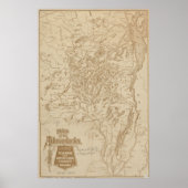 kaart van het Adirondack-gebergte (1880) Poster (Voorkant)