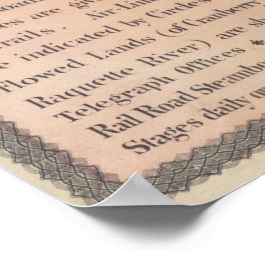 kaart van het Adirondack-gebergte (1883) Poster (Hoek)