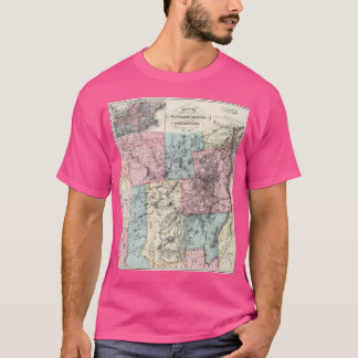 kaart van het Adirondackgebergte (1879) 2 b T-shirt