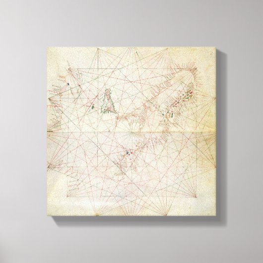 Kaart van het Adriatische Zee Canvas Afdruk (Voorkant)