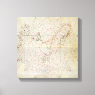 Kaart van het Adriatische Zee Canvas Afdruk