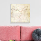 Kaart van het Adriatische Zee Canvas Afdruk (Insitu (Woonkamer))