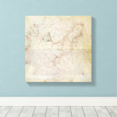 Kaart van het Adriatische Zee Canvas Afdruk (Insitu (Houten vloer))