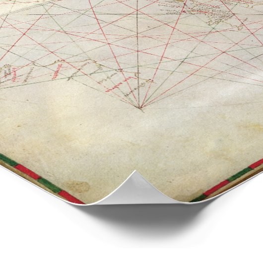 Kaart van het Adriatische Zee Poster (Hoek)