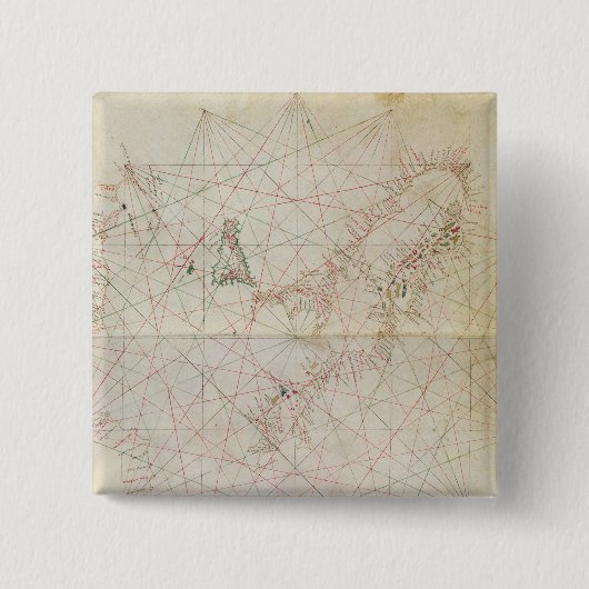 Kaart van het Adriatische Zee Vierkante Button 5,1 Cm (Voorkant)