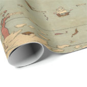 kaart van het Afbeelding van de wereld Cadeaupapier (Rol Hoek)