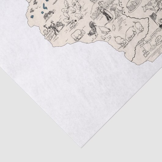  kaart van het Afbeelding van Wisconsin Tissuepapier (Detail)