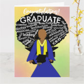 Kaart van het Afrikaanse Amerikaanse Afstudeerder (Gele Bloem)