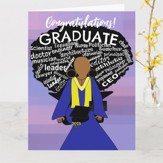 Kaart van het Afrikaanse Amerikaanse Afstudeerder  (Gele Bloem)