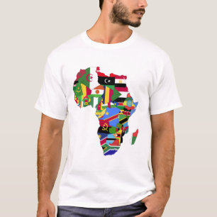 Kaart van het Afrikaanse continent met vlaggen T-shirt