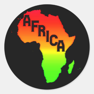 Kaart van het Afrikaanse continent Ronde Sticker