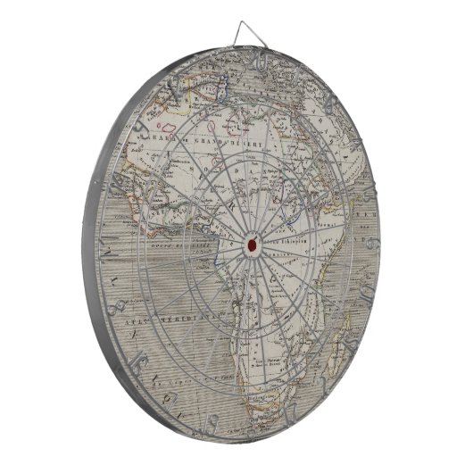 kaart van het Afrikaanse dartboard Dartbord (Voorkant Links)