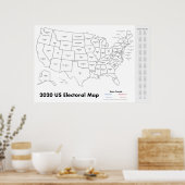 Kaart van het Amerikaanse Electorale College Poster (Keuken)